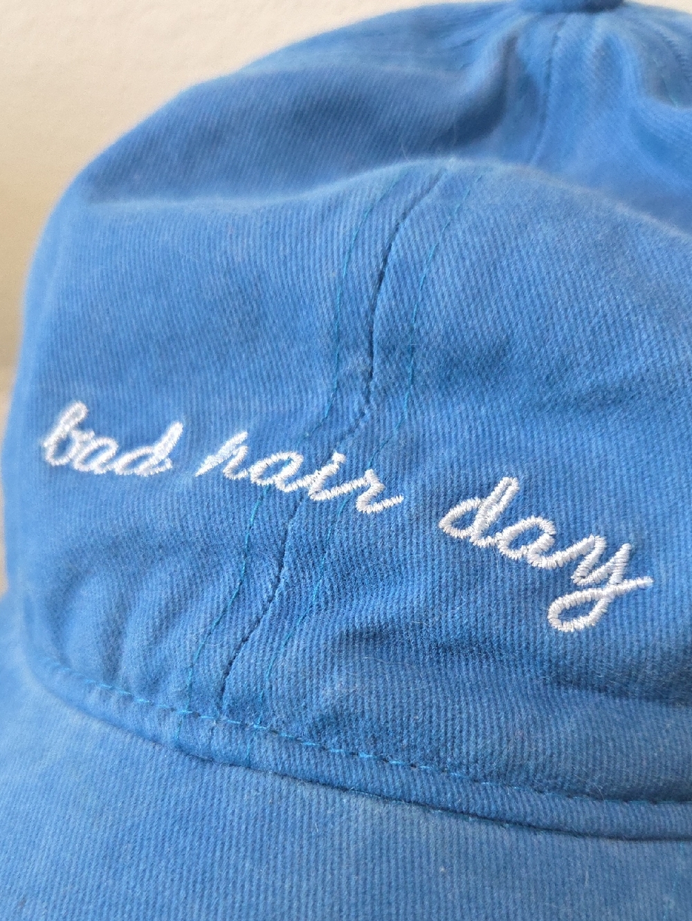 David & Young Blue "Bad Hair Day" Embroidered Dad Hat Baseball Cap OS - Picture 3 of 8